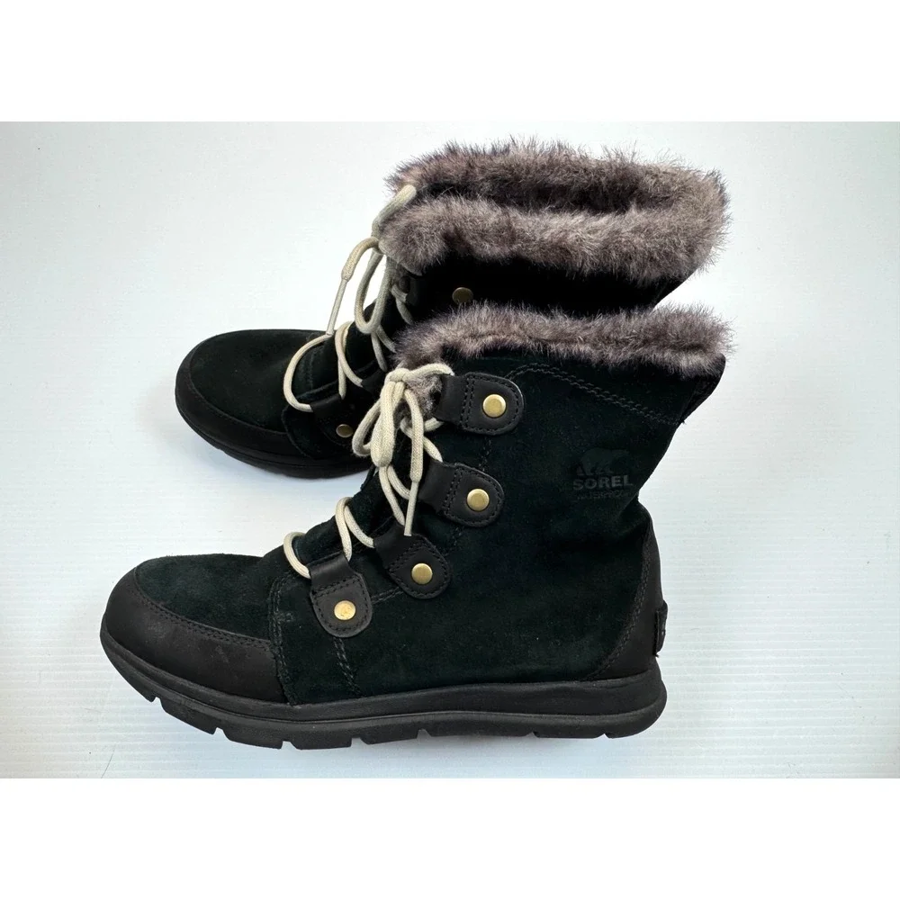 Sorel Explorer Joan Waterproof Winter Boots‎ Women 10 Suede Lace-up